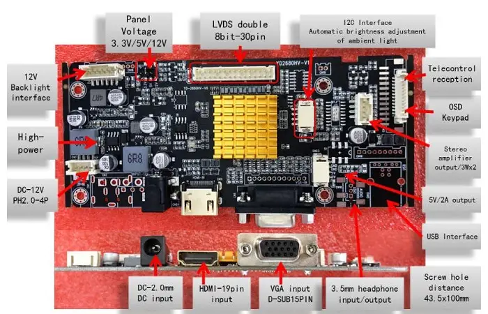 HXD2680HV-V6 | 30 pin LCD Controller Board